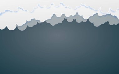 Renk Tam Bulut Kağıt Biçimli sanat vektörü çizimi