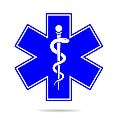 Tıbbi sembol, yılanlar ve yeşil yapraklar kullanılarak oluşturulmuş, Caduceus sembolü. Sağlıklı yaşam tarzı güçlü kalp, vektör soyut çizim