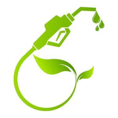 Yakıt enjektörü yaprağıyla yeşil yakıtlı konsept ve doğal enerji konsepti çizimi