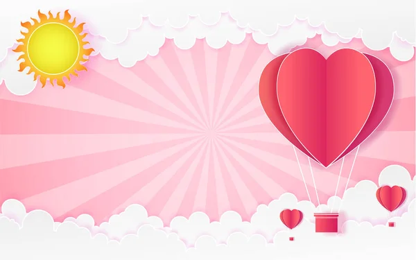 Tarjeta Día San Valentín Globo Corazón Amor Invitación Sobre Fondo — Archivo Imágenes Vectoriales