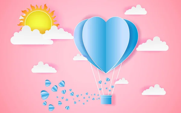 Karta Valentýn Balón Srdce Láska Pozvánka Vektorové Abstraktní Pozadí — Stockový vektor