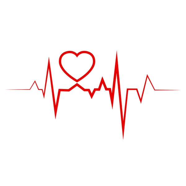 Kalp ritmi, elektrokardiyogram, EKG - EKG sinyali, kalp atışı nabız çizgisi konsepti tasarımı beyaz arka planda izole edildi.