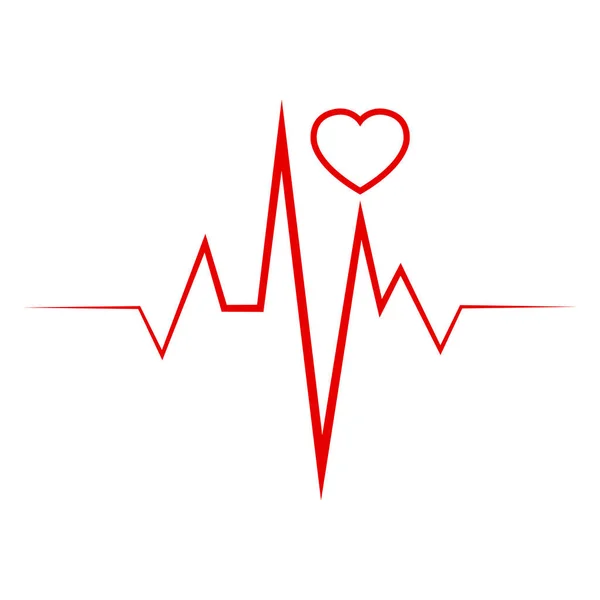 Heart Rhythm Electrocardiogram Ecg Ekg Signal Heart Beat Pulse Line — Stock Vector