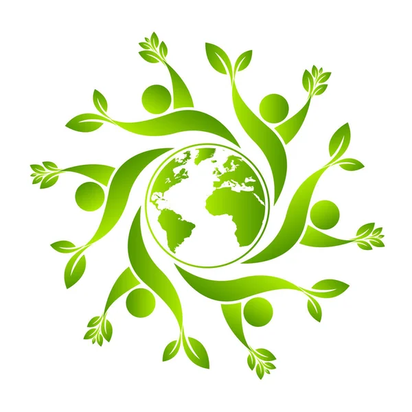 Green earth concept with human leave,vector illustration