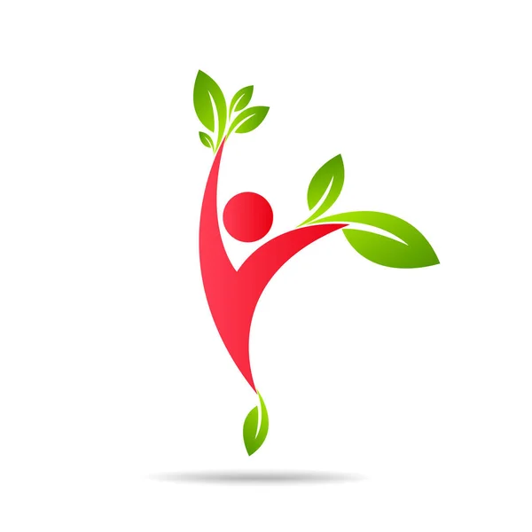 Ludzie Dbają Zdrowy Wzór Logo Życia — Wektor stockowy