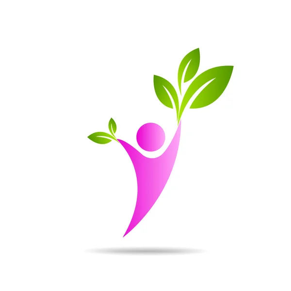 Cuidado Las Personas Vida Sana Logotipo Plantilla — Vector de stock