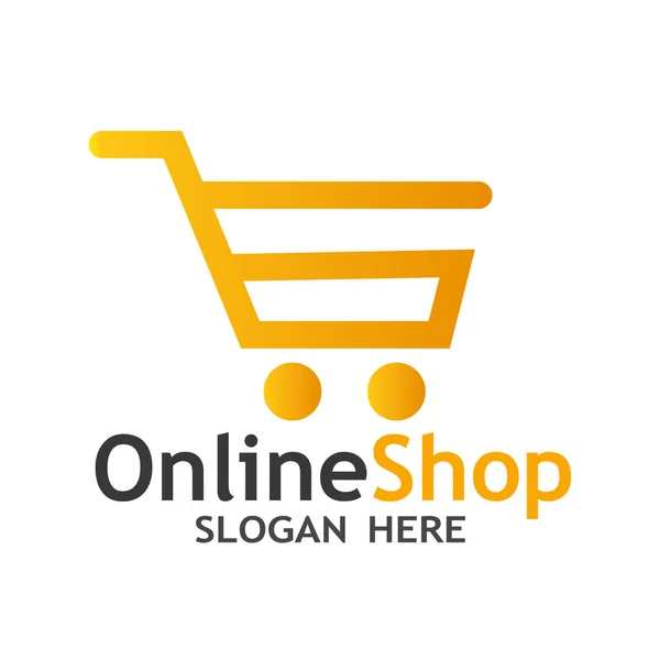 Online Shop Ontwerpen Template Logo Vector Illustratie — Stockvector