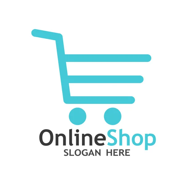 Online Shop Σχεδιάζει Πρότυπο Logo Vector Εικονογράφηση — Διανυσματικό Αρχείο
