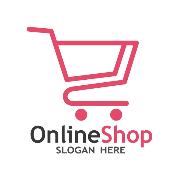 Online Shop Design Template Logo Vector Illustration — 스톡 벡터