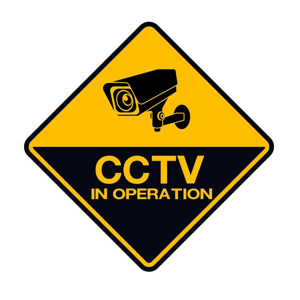 Caméra Cctv Noir Vidéo Surveillance Sign Vector Isolé — Image vectorielle