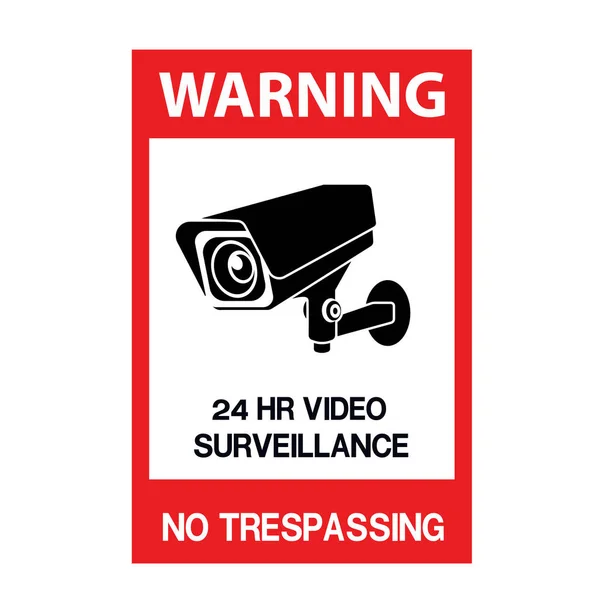 Cctv Camera Black Video Surveillance Sign Vector Geïsoleerd — Stockvector