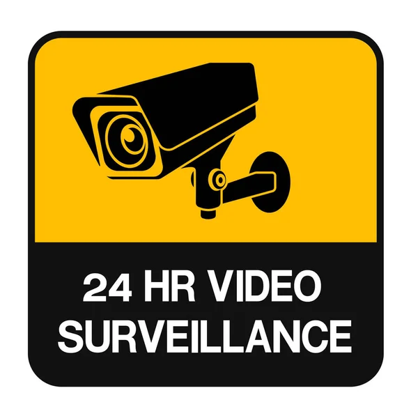 Cctv Camera Black Video Surveillance Sign Vector Geïsoleerd — Stockvector