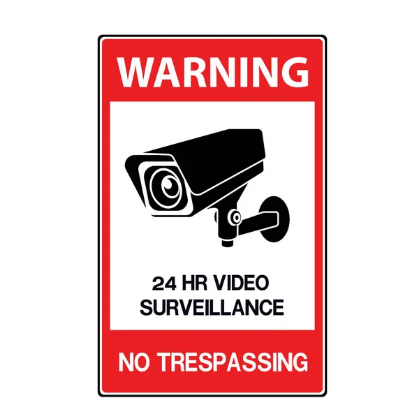 Cctv Camera Black Video Surveillance Sign Vector Geïsoleerd — Stockvector