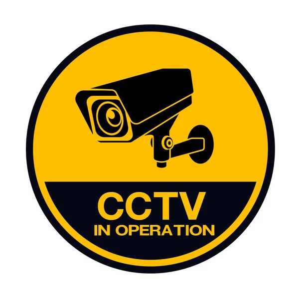 Câmara Vigilância Preto Vídeo Vigilância Sign Vector Isolado —  Vetores de Stock
