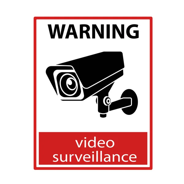 Cctv Camera Black Video Surveillance Sign Vector Geïsoleerd — Stockvector