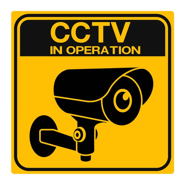 Caméra Cctv Noir Vidéo Surveillance Sign Vector Isolé — Image vectorielle