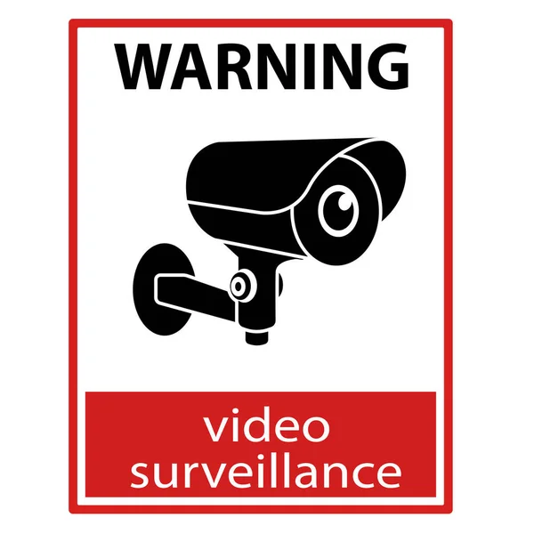 Kamera Monitoringu Czarny Wideomonitoringu Sign Vector Izolowany — Wektor stockowy