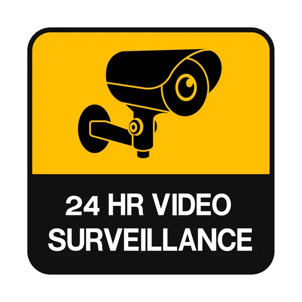 Câmara Vigilância Preto Vídeo Vigilância Sign Vector Isolado — Vetor de Stock