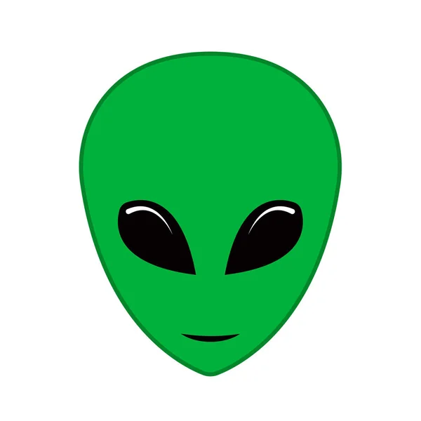 Visage Vert Alien Illustration Vectorielle Icône Tête Extraterrestre — Image vectorielle