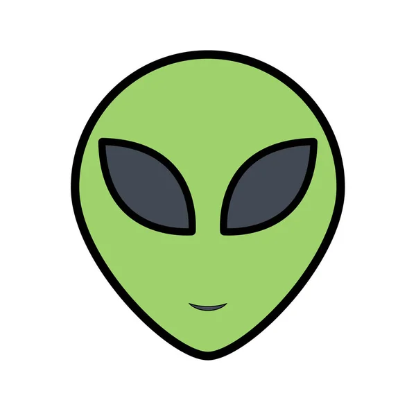 Visage Vert Alien Illustration Vectorielle Icône Tête Extraterrestre — Image vectorielle