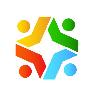 Topluluk tasarımı ilham vektörü şablonu, Sosyal ilişki ve ikon, evlat edinme bakım logosu konsepti, simge sembolü