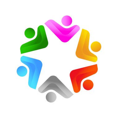 Topluluk tasarımı ilham vektörü şablonu, Sosyal ilişki ve ikon, evlat edinme bakım logosu konsepti, simge sembolü