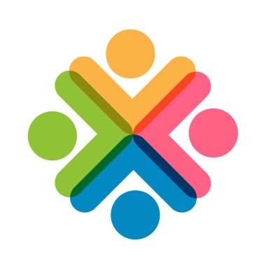 Topluluk tasarımı ilham vektörü şablonu, Sosyal ilişki ve ikon, evlat edinme bakım logosu konsepti, simge sembolü