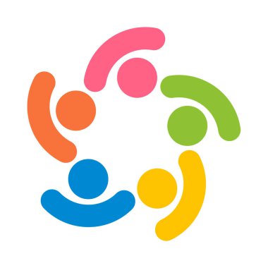 Topluluk tasarımı ilham vektörü şablonu, Sosyal ilişki ve ikon, evlat edinme bakım logosu konsepti, simge sembolü