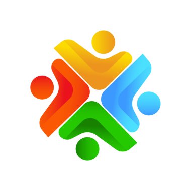 Topluluk tasarımı ilham vektörü şablonu, Sosyal ilişki ve ikon, evlat edinme bakım logosu konsepti, simge sembolü