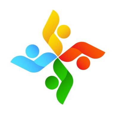 Topluluk tasarımı ilham vektörü şablonu, Sosyal ilişki ve ikon, evlat edinme bakım logosu konsepti, simge sembolü