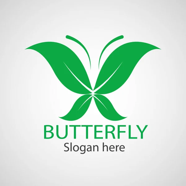 Icon Vektor Für Grüne Schmetterlingsblätter — Stockfoto