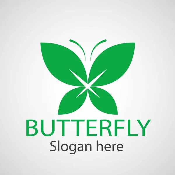Icon Vektor Für Grüne Schmetterlingsblätter — Stockfoto
