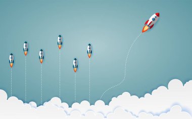 Roket grafiği cesaret kavramını da temsil eder. Hayatta başarı için farklı şeyler düşün.