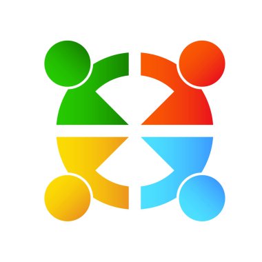 Topluluk tasarımı ilham vektörü şablonu, Sosyal ilişki ve ikon, evlat edinme bakım logosu konsepti, simge sembolü