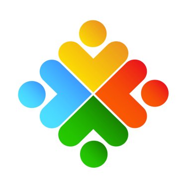 Topluluk tasarımı ilham vektörü şablonu, Sosyal ilişki ve ikon, evlat edinme bakım logosu konsepti, simge sembolü