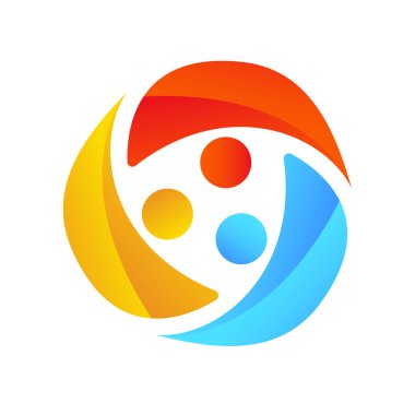 Topluluk tasarımı ilham vektörü şablonu, Sosyal ilişki ve ikon, evlat edinme bakım logosu konsepti, simge sembolü