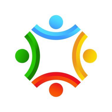 Topluluk tasarımı ilham vektörü şablonu, Sosyal ilişki ve ikon, evlat edinme bakım logosu konsepti, simge sembolü