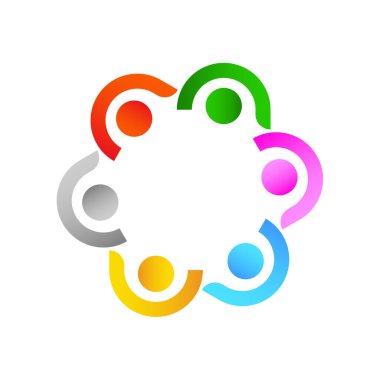 Topluluk tasarımı ilham vektörü şablonu, Sosyal ilişki ve ikon, evlat edinme bakım logosu konsepti, simge sembolü