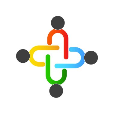 Topluluk tasarımı ilham vektörü şablonu, Sosyal ilişki ve ikon, evlat edinme bakım logosu konsepti, simge sembolü