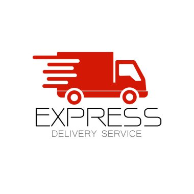 Teslimat kamyonu ikon vektörü. Ulaşım işareti