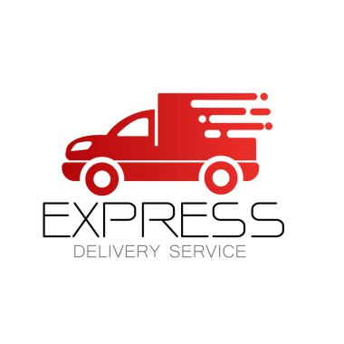 Teslimat kamyonu ikon vektörü. Ulaşım işareti