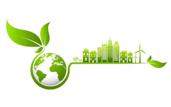 Ecologisch Concept Milieu Banner Design Elementen Voor Duurzame Energieontwikkeling Vector — Stockvector