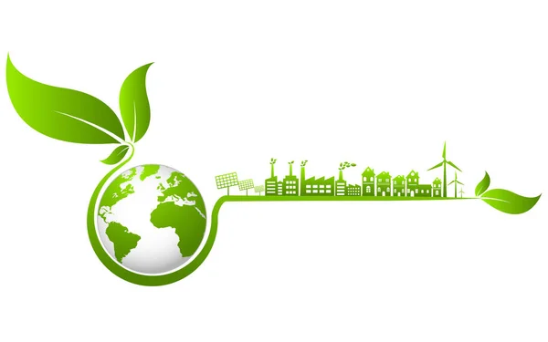 Concepto Ecología Medio Ambiente Elementos Diseño Banners Para Desarrollo Energético — Vector de stock