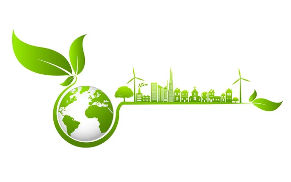 Ecologisch Concept Milieu Banner Design Elementen Voor Duurzame Energieontwikkeling Vector — Stockvector