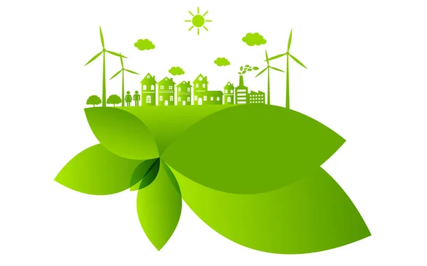 Ökológia Környezetvédelmi Koncepció Banner Design Elements Sustainable Energy Development Vector — Stock Vector