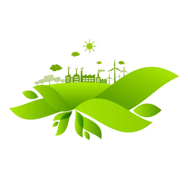 생태적 에너지 개발을 Vector Illustration — 스톡 벡터