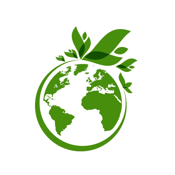 生态学世界的象征 公司的环保概念 — 图库矢量图片