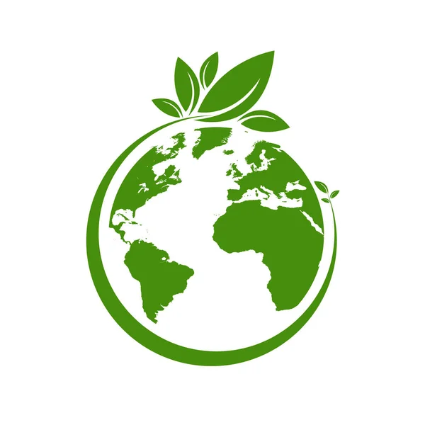 Ecology World Symbol Icon Eco Friendly Concept Company — Stock Vector