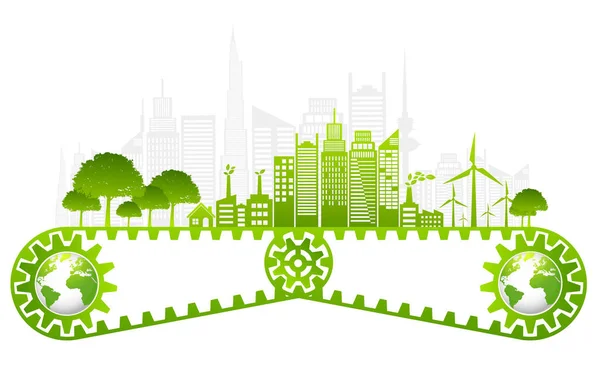 生态概念与环境 可持续能源发展的横幅设计要素 病媒说明 — 图库矢量图片