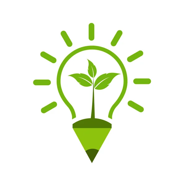 Light bulb green Ecology icon design templat Vector Illustration